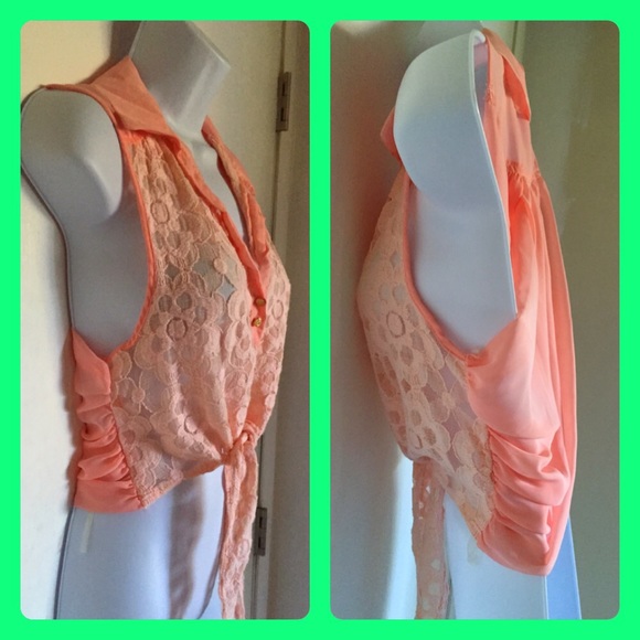 Lace Top Cross Back - Picture 3 of 4