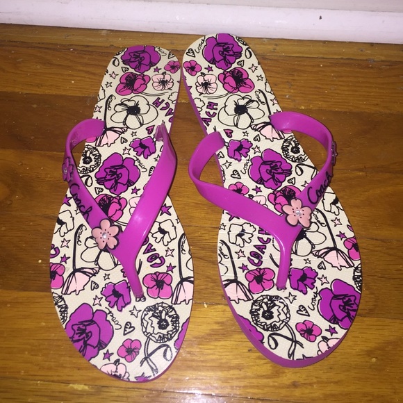 Coach paisley flips flops