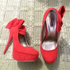 Charlotte Russe red bow stilettos