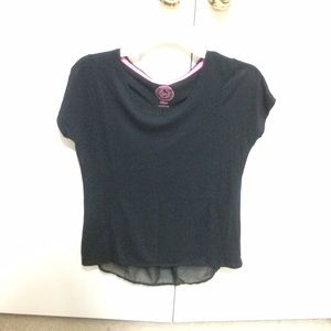 Black T-Shirt with Sheer Back