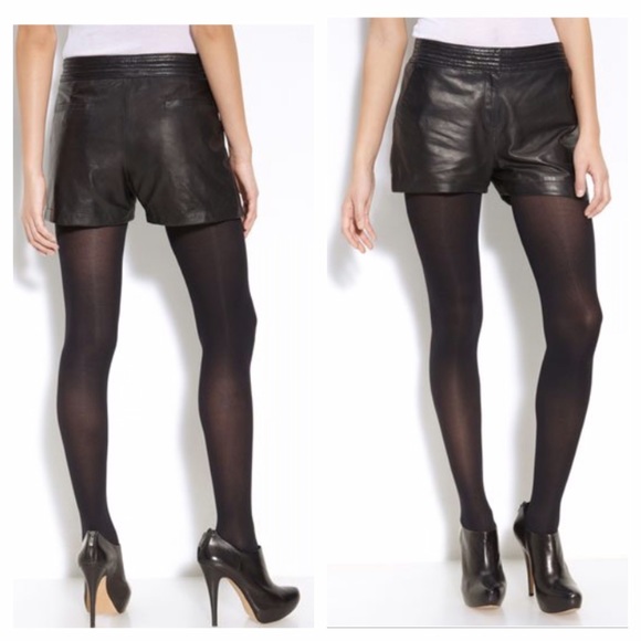 Trouve Pants - Trouvé black leather shorts