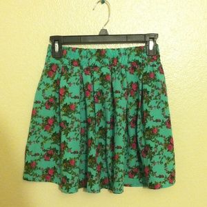 Mint Green Floral Skirt
