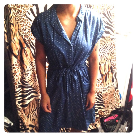 Old Navy 100% cotton jean spotted dress