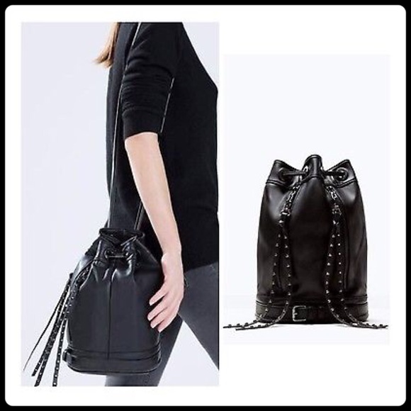 Zara Handbags - ZARA Bucket Bag w/ Tassles  & Zips