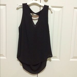 Black Tank with Dipped Back