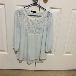 White Sheer Top with Lace