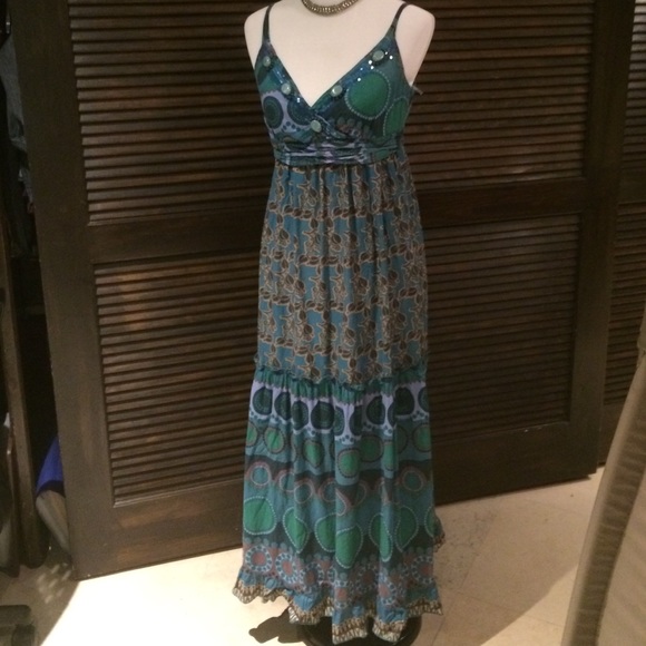 Free People Jeweled full length Boho Sun Dress