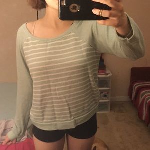 Mint green and white sweater