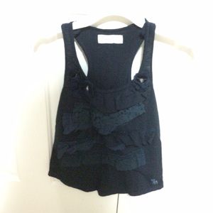Navy Blue Tank with Ruffles