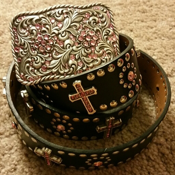 Nocona Pink Cross Belt