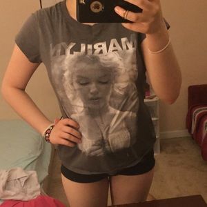 Grey, black, and white Marilyn Monroe Graphic tee