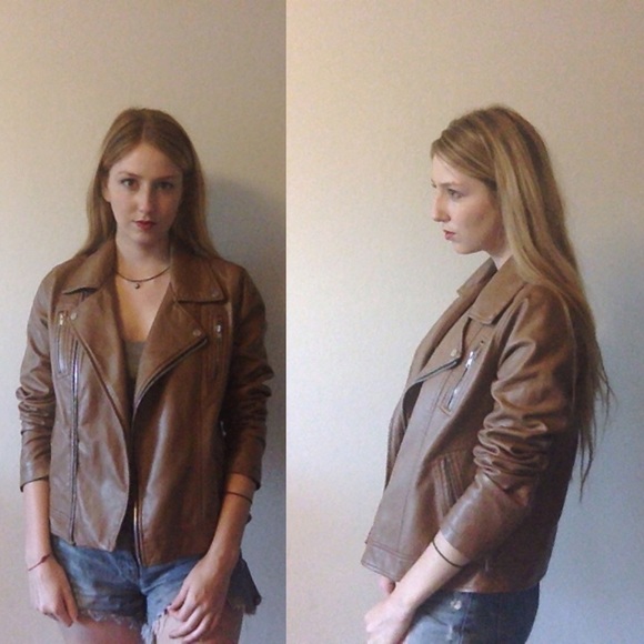 Tan Leather Jacket - Picture 1 of 2