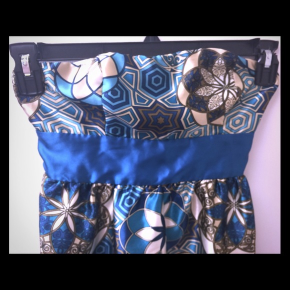 Strapless satin like baby doll top