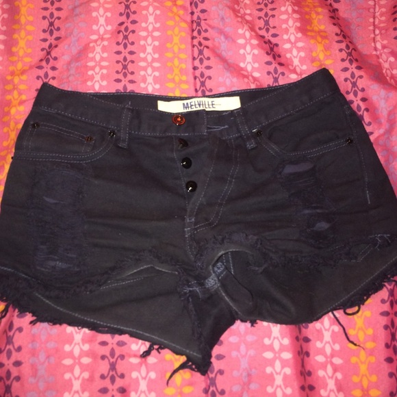 Brandy Melville high waisted blue denim shorts - Picture 1 of 4