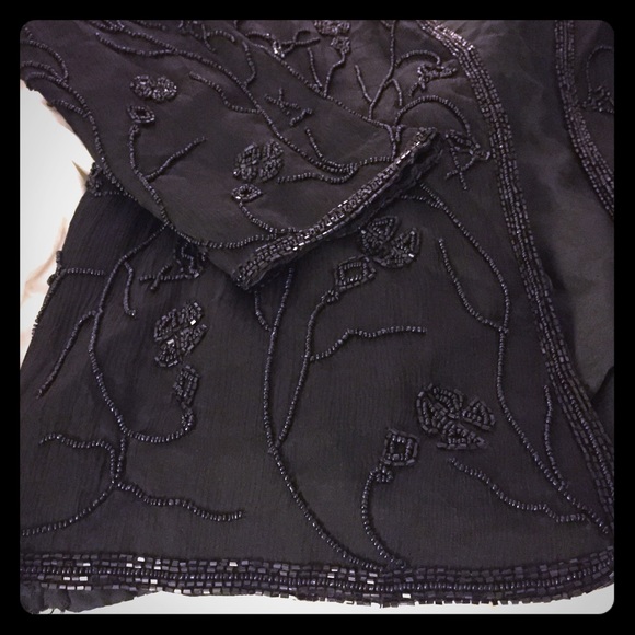 Beaded silk outer shell jacket- VINTAGE