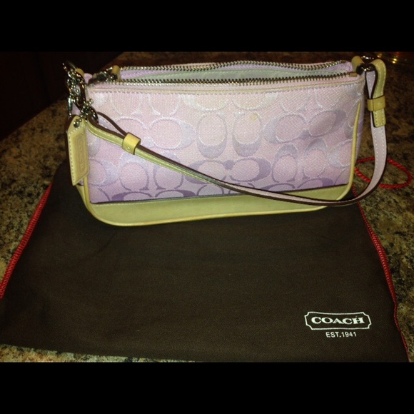 Coach Signature Canvas & Leather light pink purse