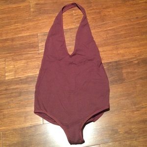 American Apparel bodysuit, color-(truffle)