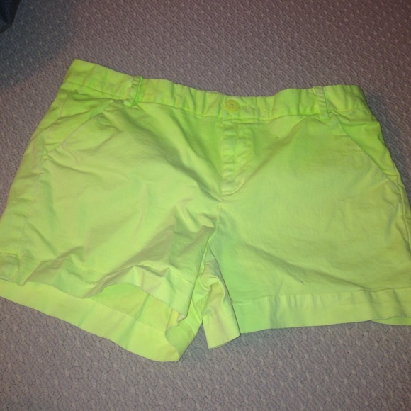 Neon yellow ombré shorts
