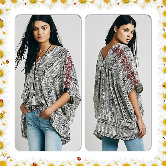 Free People Tops - FREE PEOPLE PRINTED TRIBAL BEAT PONCHO NWT$168