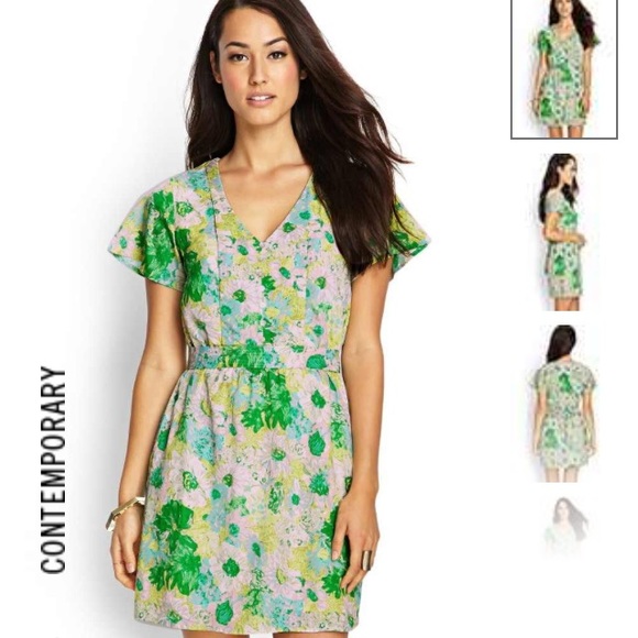 *ISO* forever 21 green floral short-sleeved dress