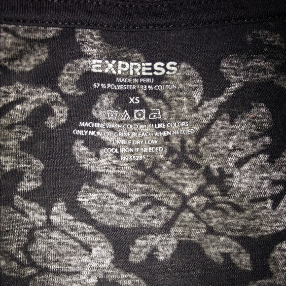 Express semi-sheer black short sleeves top