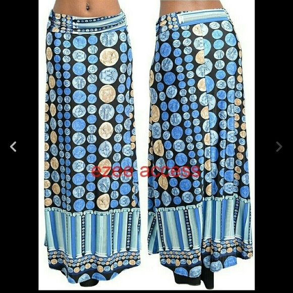 Skirt maxi long high waist foldover boho chic new - Picture 3 of 4