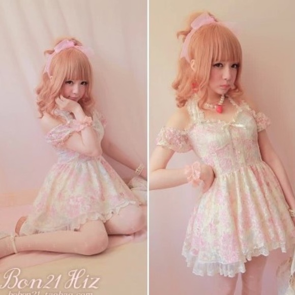 BoBON21 Cute Floral Princess Lolita Halter Dress