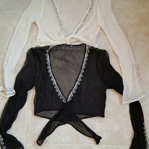 Black and  white Sheer cardigan