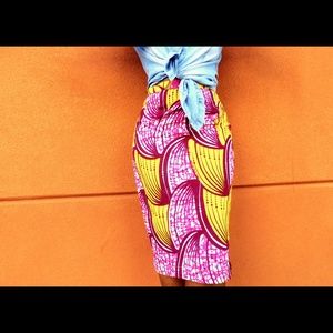 High waist ankara skirt