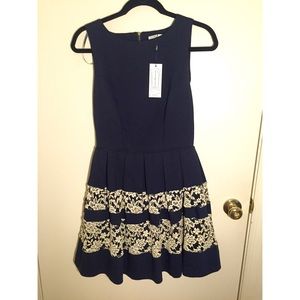 Closet UK Navy Fit and Flare Dress