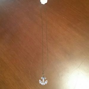 Distressed looking anchor necklace