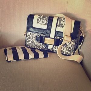 L. A. M. B. Black and white purse NWOT