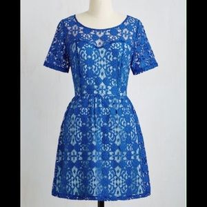 Beautiful blue lace dress from Modcloth.