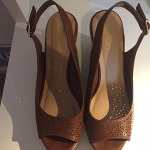 Dress barn Open-Toe Cork Wedges