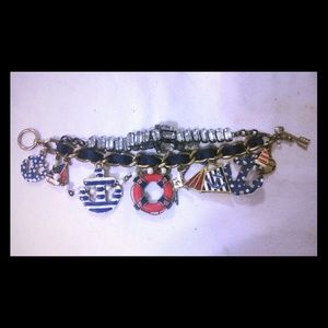 Betsey Johnson Nautical Yacht Club Charm Bracelet