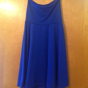 Blue Strapless Cocktail Dress