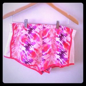 Pink camo running shorts