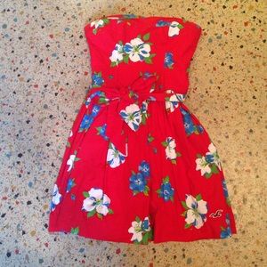 Red Strapless Babydoll Dress