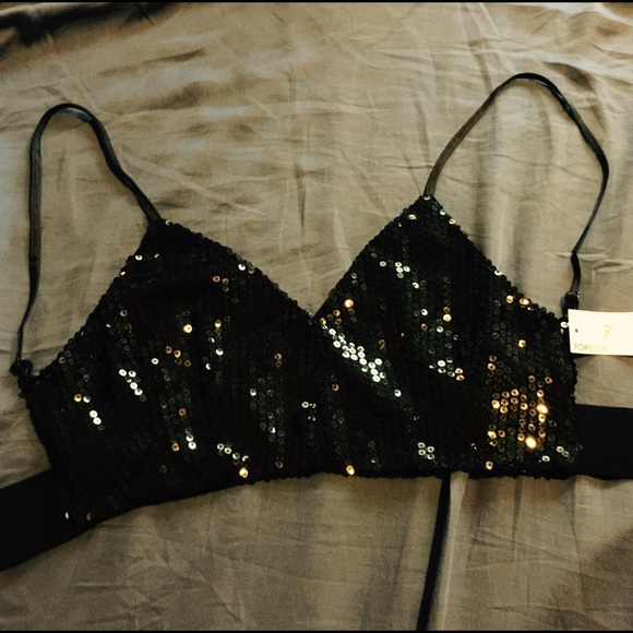 Black sequin bustier