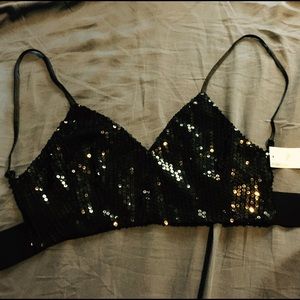 Black sequin bustier