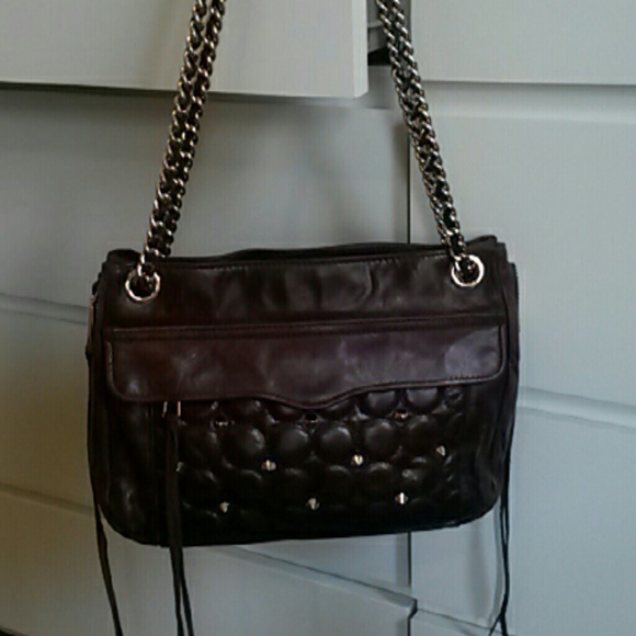 Rebecca Minkoff Studded Burgundy Swing Leather Bag