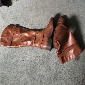 brown leather boots