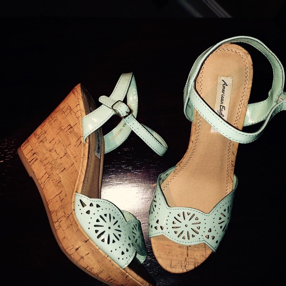 American Eagle by Payless Shoes - Mint Wedge Sandals 6.5