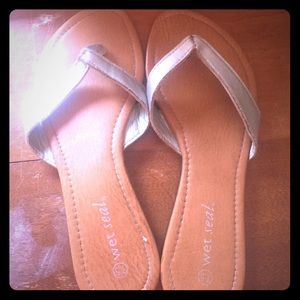 Silver sandals from wet seal