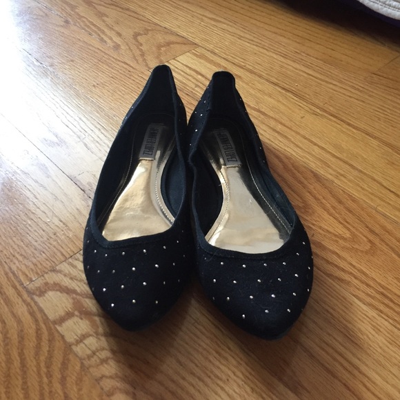 Black studded flats size 7
