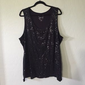 Plus size sequin tank