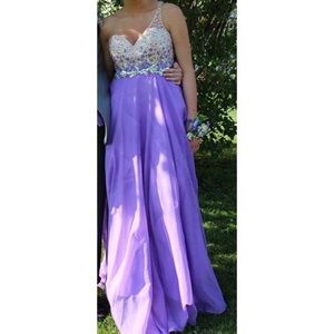 Purple one strap prom dress