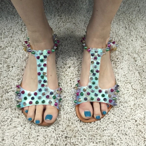 SOLD Jeffrey Campbell Iridescent Studded Sandals