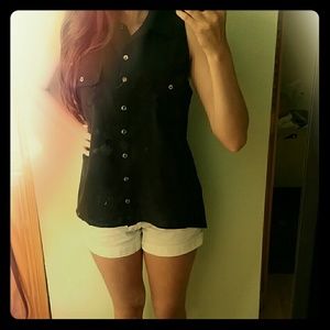 BEBE Hi Low Collared Tank