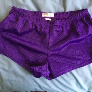 Purple mesh shorts